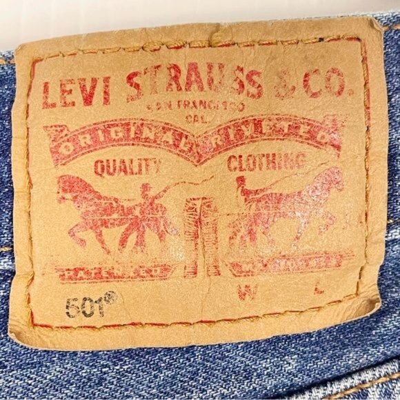Levi's 501 Distressed Cut-Off Denim Shorts high rise 25 - Picture 7 of 9